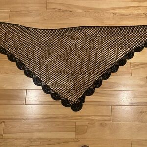 Elegant Black Fishnet Shawl
